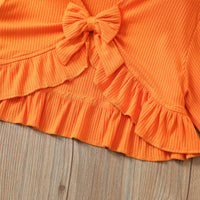 Load image into Gallery viewer, 2 Pieces Set Baby Kid Girls Halloween Bow Muslin&amp;Ribbed Print Tops And Pants Wholesale 220705151
