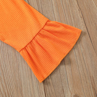 Load image into Gallery viewer, 2 Pieces Set Baby Kid Girls Halloween Bow Muslin&amp;Ribbed Print Tops And Pants Wholesale 220705151
