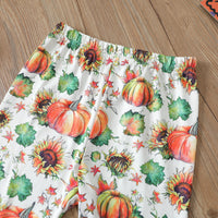 Load image into Gallery viewer, 2 Pieces Set Baby Kid Girls Halloween Bow Muslin&amp;Ribbed Print Tops And Pants Wholesale 220705151
