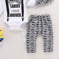 Load image into Gallery viewer, 3 Pieces Set Baby Boys Letters Bow Print Rompers Graphic Pants And Hats Wholesale 220705196
