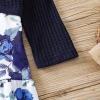 Load image into Gallery viewer, 2 Pieces Set Baby Kid Girls Flower Print Dresses Solid Color And Bow Jackets Outwears Wholesale 220705197
