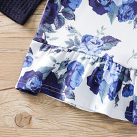 Load image into Gallery viewer, 2 Pieces Set Baby Kid Girls Flower Print Dresses Solid Color And Bow Jackets Outwears Wholesale 220705197
