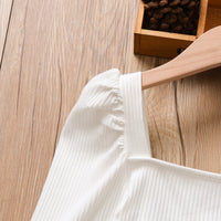 Load image into Gallery viewer, 2 Pieces Set Baby Kid Girls Solid Color Muslin&amp;Ribbed Tops And Flower Print Skirts Wholesale 220705210
