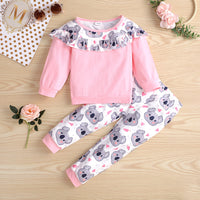Load image into Gallery viewer, 2 Pieces Set Baby Kid Girls Cartoon Print Tops And Shorts Wholesale 220705232
