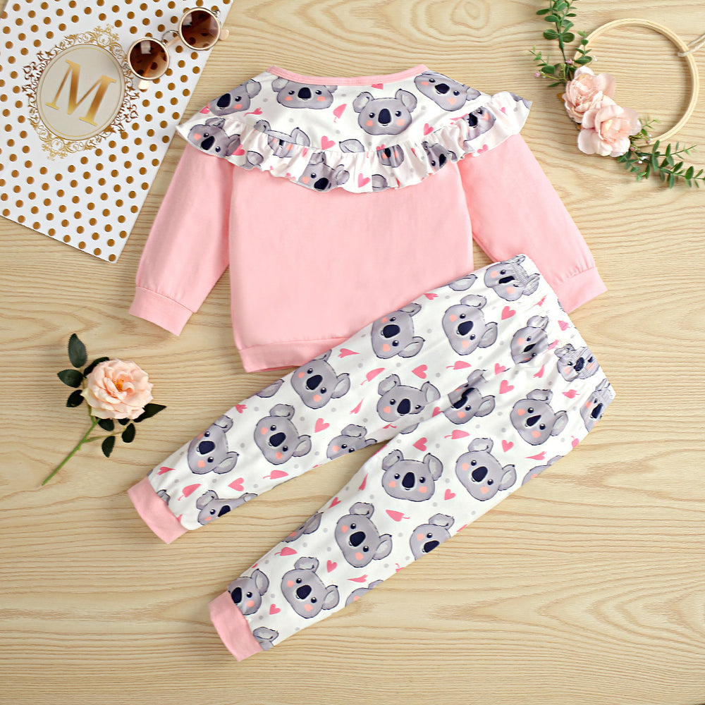 2 Pieces Set Baby Kid Girls Cartoon Print Tops And Shorts Wholesale 220705232