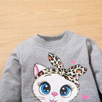 Load image into Gallery viewer, 2 Pieces Set Baby Kid Girls Animals Cartoon Print Hoodies Swearshirts And Leopard Pants Wholesale 220705237
