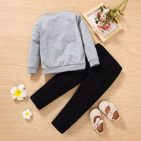 Load image into Gallery viewer, 2 Pieces Set Baby Kid Girls Animals Cartoon Print Hoodies Swearshirts And Leopard Pants Wholesale 220705237
