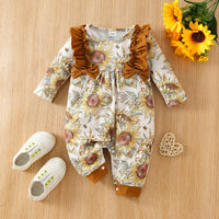 Load image into Gallery viewer, Baby Girls Flower Print Jumpsuits Wholesale 220705260

