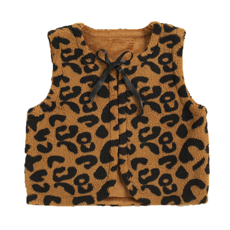 Baby Kid Unisex Leopard print Checked Vests Waistcoats Wholesale 220705261