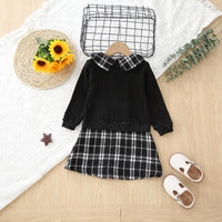 Load image into Gallery viewer, Baby Kid Girls Color-blocking Checked Dresses Wholesale 220705268
