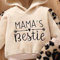 Load image into Gallery viewer, 2 Pieces Set Baby Kid Girls Letters Embroidered Hoodies Swearshirts And Leopard Skirts Wholesale 220705273
