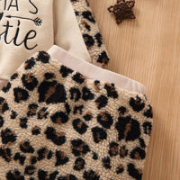 Load image into Gallery viewer, 2 Pieces Set Baby Kid Girls Letters Embroidered Hoodies Swearshirts And Leopard Skirts Wholesale 220705273
