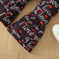 Load image into Gallery viewer, 2 Pieces Set Baby Kid Girls Love heart Cartoon Print Tops Letters And Leopard Pants Wholesale 220705279
