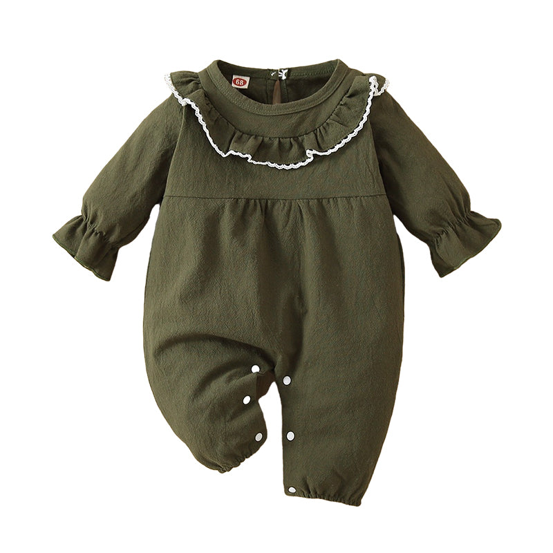 Baby Girls Solid Color Jumpsuits Wholesale 220705283