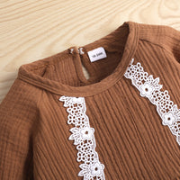 Load image into Gallery viewer, 2 Pieces Set Baby Kid Girls Lace Print Tops And Flower Pants Wholesale 220705308
