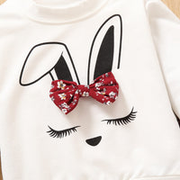Load image into Gallery viewer, 2 Pieces Set Baby Kid Girls Cartoon Bow Print Hoodies Swearshirts And Flower Pants Wholesale 220705415
