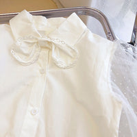 Load image into Gallery viewer, 2 Pieces Set Baby Kid Girls Bow Lace Tops And Embroidered Skirts Wholesale 220707125
