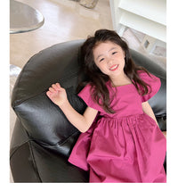 Load image into Gallery viewer, Baby Kid Girls Solid Color Bow Dresses Wholesale 220707511
