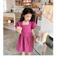Load image into Gallery viewer, Baby Kid Girls Solid Color Bow Dresses Wholesale 220707511
