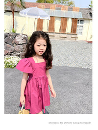 Load image into Gallery viewer, Baby Kid Girls Solid Color Bow Dresses Wholesale 220707511
