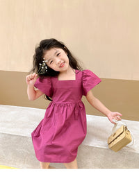 Load image into Gallery viewer, Baby Kid Girls Solid Color Bow Dresses Wholesale 220707511
