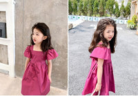 Load image into Gallery viewer, Baby Kid Girls Solid Color Bow Dresses Wholesale 220707511
