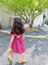 Load image into Gallery viewer, Baby Kid Girls Solid Color Bow Dresses Wholesale 220707511
