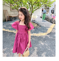 Load image into Gallery viewer, Baby Kid Girls Solid Color Bow Dresses Wholesale 220707511

