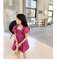 Load image into Gallery viewer, Baby Kid Girls Solid Color Bow Dresses Wholesale 220707511
