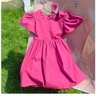 Load image into Gallery viewer, Baby Kid Girls Solid Color Bow Dresses Wholesale 220707511
