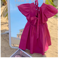 Load image into Gallery viewer, Baby Kid Girls Solid Color Bow Dresses Wholesale 220707511
