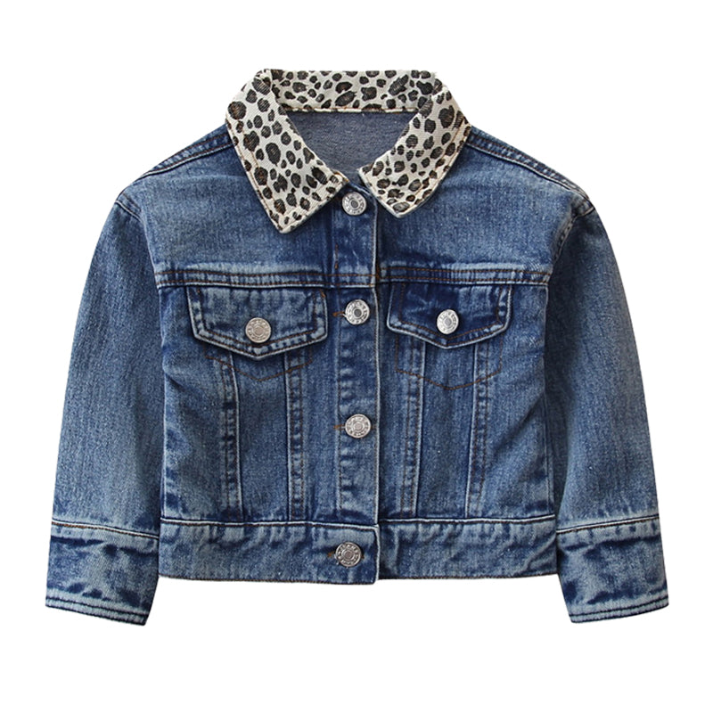 Baby Kid Girls Color-blocking Leopard print Jackets Outwears Wholesale 220711146