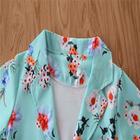 Load image into Gallery viewer, 2 Pieces Set Baby Kid Girls Flower Print Blazers And Shorts Wholesale 220711161
