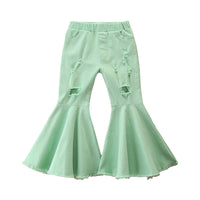 Load image into Gallery viewer, Baby Kid Girls Solid Color Leopard print Tie Dye Ripped Pants Wholesale 220711193
