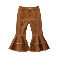 Load image into Gallery viewer, Baby Kid Girls Solid Color Leopard print Tie Dye Ripped Pants Wholesale 220711193
