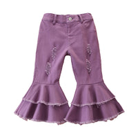 Load image into Gallery viewer, Baby Kid Girls Solid Color Leopard print Tie Dye Ripped Pants Wholesale 220711193
