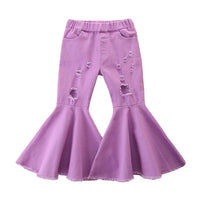 Load image into Gallery viewer, Baby Kid Girls Solid Color Leopard print Tie Dye Ripped Pants Wholesale 220711193
