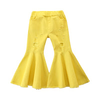 Load image into Gallery viewer, Baby Kid Girls Solid Color Leopard print Tie Dye Ripped Pants Wholesale 220711193
