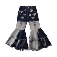 Load image into Gallery viewer, Baby Kid Girls Solid Color Leopard print Tie Dye Ripped Pants Wholesale 220711193
