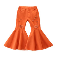 Load image into Gallery viewer, Baby Kid Girls Solid Color Leopard print Tie Dye Ripped Pants Wholesale 220711193
