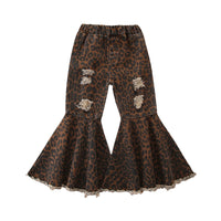 Load image into Gallery viewer, Baby Kid Girls Solid Color Leopard print Tie Dye Ripped Pants Wholesale 220711193
