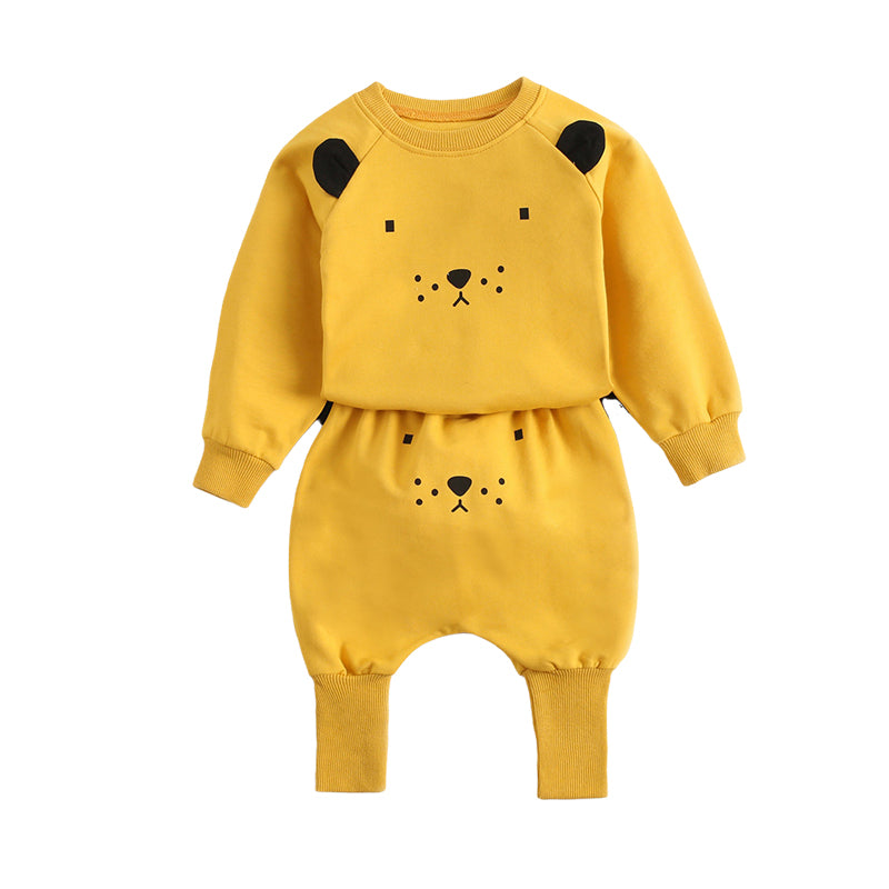 2 Pieces Set Baby Kid Unisex Animals Cartoon Tops And Pants Wholesale 220711197