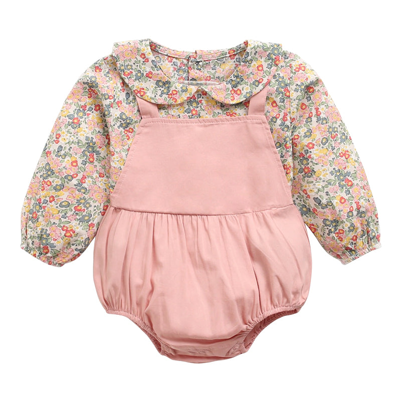 Baby Kid Girls Flower Print Rompers Wholesale 220711204