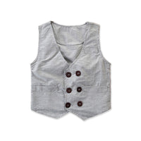 Load image into Gallery viewer, 3 Pieces Set Kid Boys Birthday Party Bow Shirts Solid Color Vests Waistcoats And Pants Wholesale 22071121
