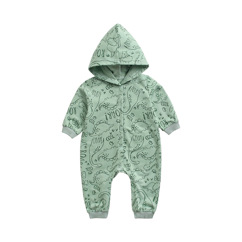Baby Kid Unisex Solid Color Dinosaur Print Jumpsuits Wholesale 220711210
