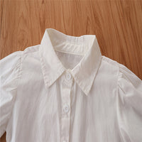 Load image into Gallery viewer, 3 Pieces Set Baby Kid Girls Solid Color Blouses Checked Vests Waistcoats And Skirts Wholesale 220711292
