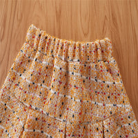 Load image into Gallery viewer, 3 Pieces Set Baby Kid Girls Solid Color Blouses Checked Vests Waistcoats And Skirts Wholesale 220711292
