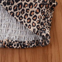 Load image into Gallery viewer, 3 Pieces Set Baby Kid Girls Solid Color Blouses Leopard Tank Tops And Pants Wholesale 220711297
