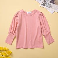 Load image into Gallery viewer, 2 Pieces Set Baby Kid Girls Solid Color Muslin&amp;Ribbed Tops And Checked Pants Wholesale 220711489
