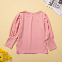 Load image into Gallery viewer, 2 Pieces Set Baby Kid Girls Solid Color Muslin&amp;Ribbed Tops And Checked Pants Wholesale 220711489
